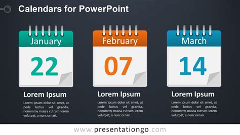 3 Calendars Diagram For Powerpoint