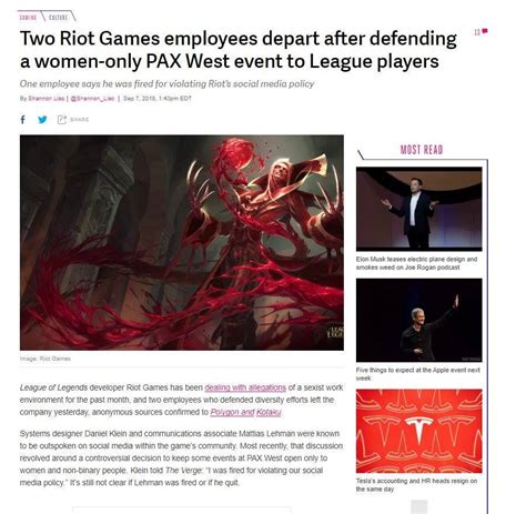 Two Riot Games Employees Depart After Defending A Women Only Pax West