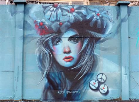 Graffiti Street Art Painting Portrait Realism Sheffield Woman Face Spray Paint Art