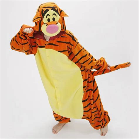 Lovely Tiger Onesie Costume Cosplay Winter Pyjamas Tigger Pajamas