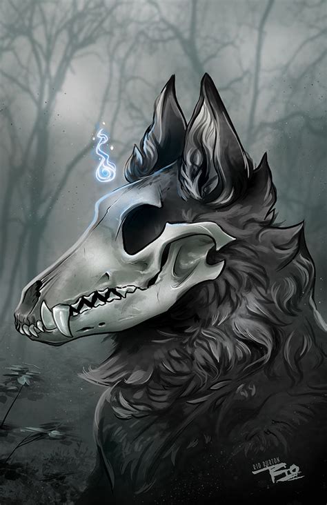 Creepy Wolf Skull Drawing Pokemonlightplatinumstarters