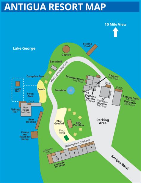 Antigua Lake George Resort Map