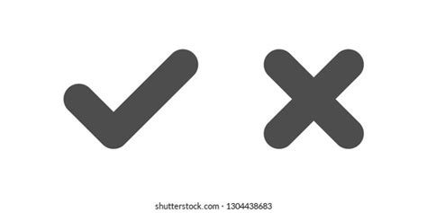 Check Mark Icons Tick Cross Vectors Stock Vector Royalty Free 1304438683