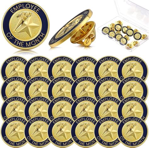 Dingion 24 Pcs Employee Of The Month Lapel Pin 34 Inch