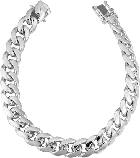 Amazon Com Kooljewelry Mens Sterling Silver Miami Cuban Link Bracelet