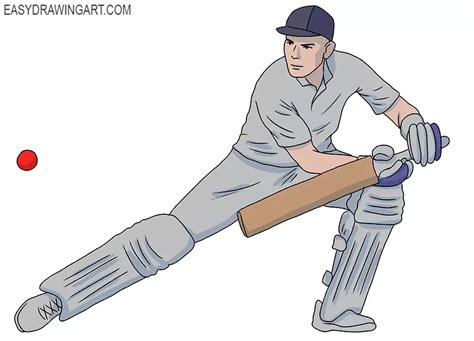 How To Draw A Cricketer Easy Drawing Art