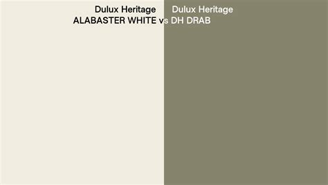 Dulux Heritage ALABASTER WHITE Vs DH DRAB Side By Side Comparison