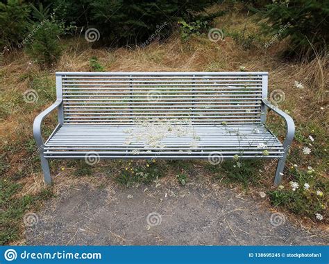 Metal Bench Or Chair With Grasses And Weeds Growing Through Stock Image