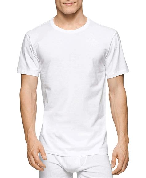 Calvin Klein Mens Cotton Classics Crew Neck T Shirt White White
