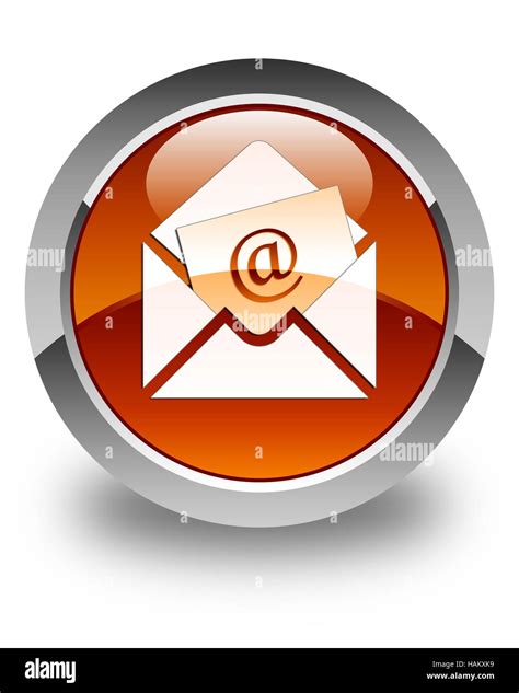 Newsletter Email Icon Isolated On Glossy Brown Round Button Abstract