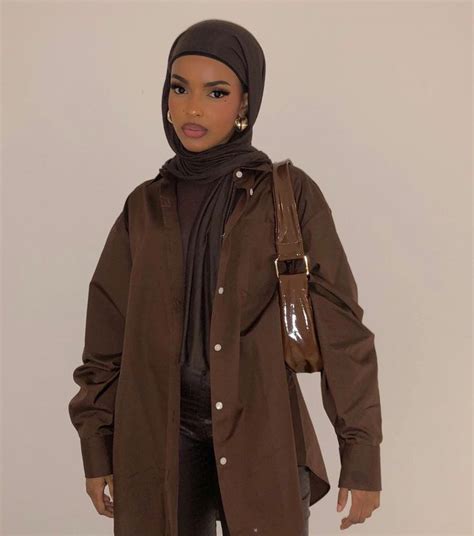 Beauty Brown Aesthetic Hijabi Style Modern Hijab Fashion Street