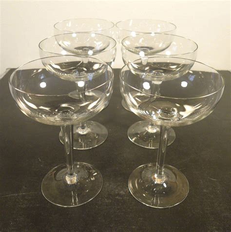 Vintage Crystal Coupe Champagne Glasses Set Of 6