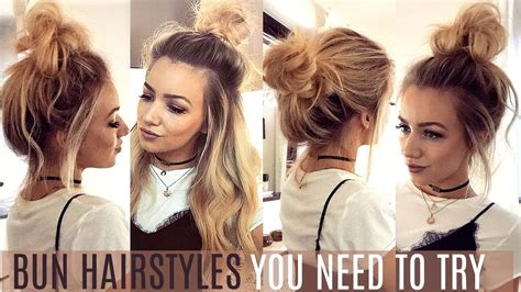 6 Quick And Easy Bun Hairstyles You Need To Try Hair Tutorial Youtube