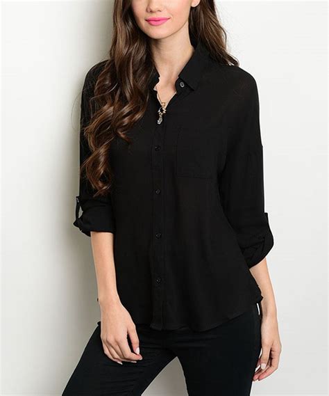 This Black Button Up Top By Shop The Trends Is Perfect Zulilyfinds
