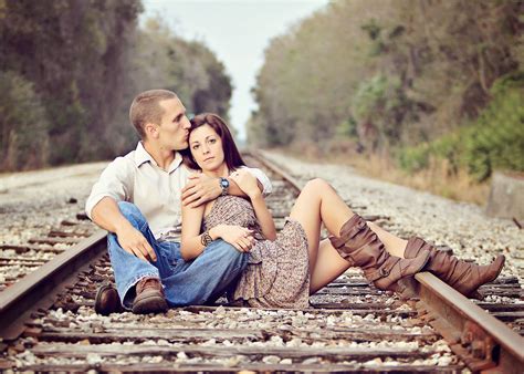 Pin By Andrea Panaligan On Engagement Photo Inspiration Railroad Photoshoot Engaged Couples