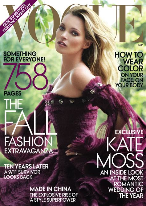 Kate Moss Glows On The Cover Of Vogue Magazine September Issue
