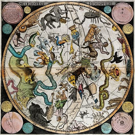 Posterazzi Southern Celestial Planisphere 1790 Rolled Canvas Art Science Source 18 X 18