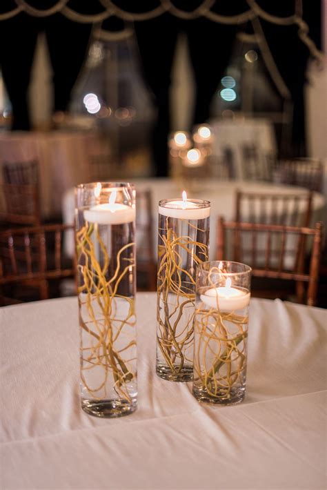 Blush And Gold Vintage Style Wedding Floating Candle Centerpieces