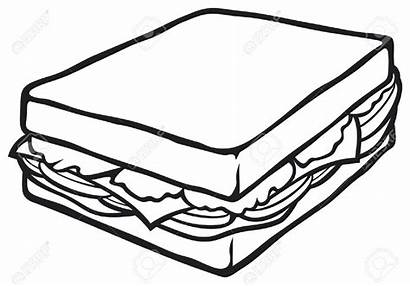 Sandwich Clipart Drawing Vector Ham Clip Illustration
