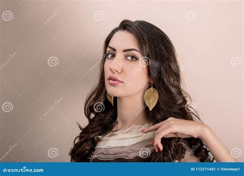 Portrait Of Beautiful Young Mediterranean And Middle Eastern Brunette