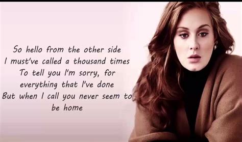 Adele Hello Song Lyrics Hd Youtube