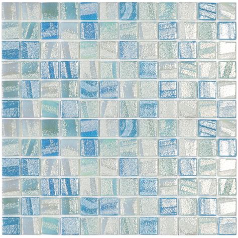 1x1 Mosaic Glass Pool Tile Vidrepur Waterlines Series Aquablu Mosaics