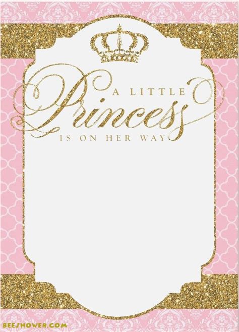 Free Printable Baby Shower Invitations Girl Princess