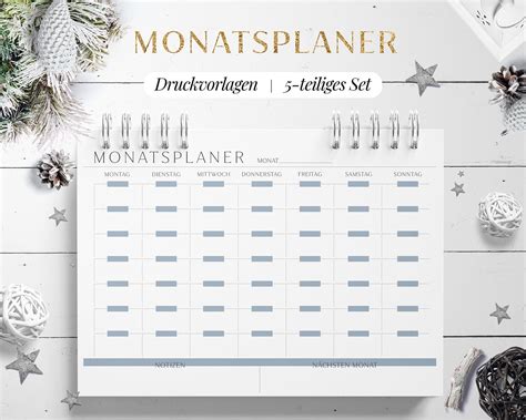 Monatsplan Vorlagen Pdf Set Aus 5 Farben Swomolemo Printables