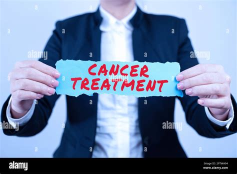 Conceptual Caption Cancer Treatment Business Showcase The Management Of Medical Care Given To A