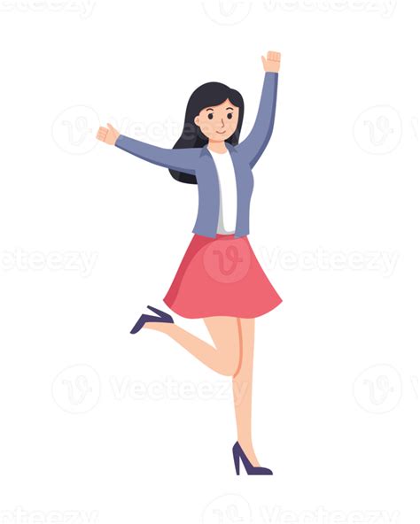 Free Character Woman Happy Dance Movements Isolated 21491801 Png With