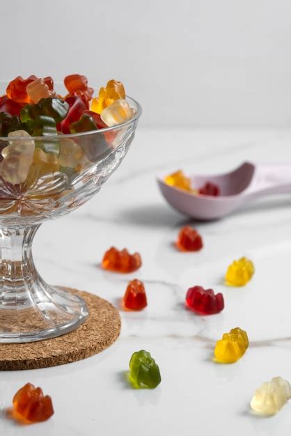 Free Photo View Of Sweet Gummy Bears With Bowl