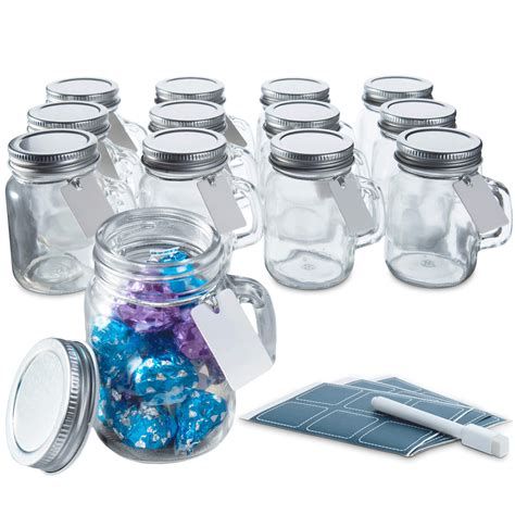 Buy Otis Classic Glass Favor Jars With Lids And Handles 3 4oz Mini Mason Jar Favors Bottles
