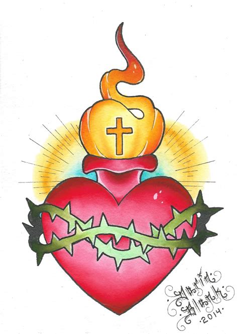 Sacred Heart Tattoo Flash By Darin Blank Instagram Blankenstein83