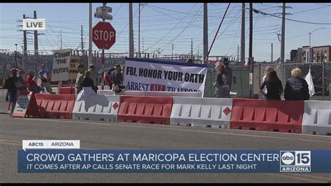 Crowds Gathering Outside Maricopa County Elections Department For Rally
