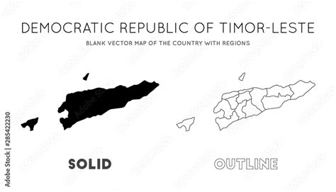 Timor Leste Map Blank Vector Map Of The Country With Regions Borders