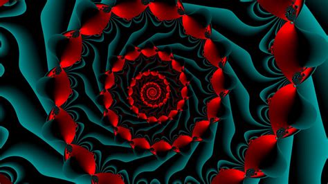Blue Red Spiral Swirling Wavy Fractal Abstract Hd Abstract Wallpapers