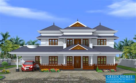 Green Homes Traditional Style Kerala Home In 3450 Sqft