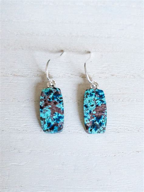 Azurite Earrings Azurite Jewelry Jewelry For Summer Etsy