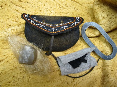 Contemporary Makers Bill Wright Quilled Flint And Steel Pouch