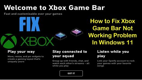 How To Fix Xbox Game Bar Not Working Problem In Windows 11 Youtube
