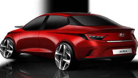 2020 Hyundai Aura Sub Four Metre Sedan Shown In Sketches Ahead Of