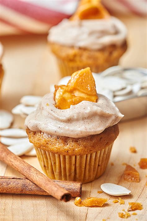 Pumpkin Cupcakes With Cinnamon Cream Cheese Frosting And Pumpkin Seed