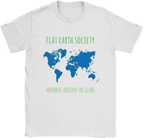 Flat Earth Society Mens T Shirt Flat Earthers Funny T Science Present Cotton Short Sleeve