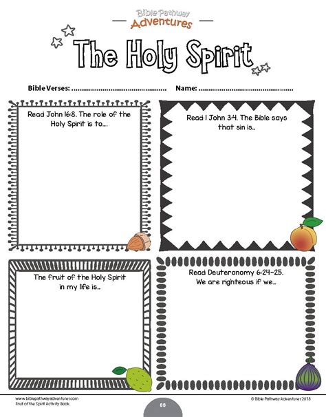 Printable Holy Spirit Worksheets