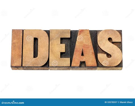 Ideas Word In Wood Type Stock Image Image Of Thought 33578557
