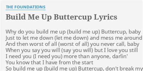 Build Me Up Bercup Lyrics By The Foundations Why Do You Build