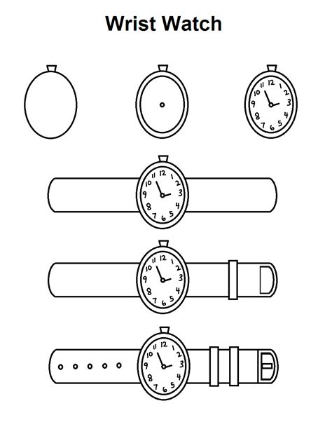 How To Draw A Wrist Watch Step By Step Pfeffererdbeere