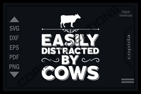 Easily Distracted By Cows Svg Cut File Graphic By Copida Creative Fabrica