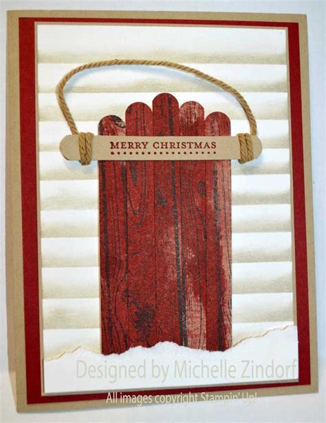 Red Sled Stampin Up Card Created By Michelle Zindorf Stamped