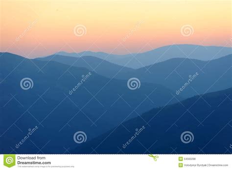 Sunrise Over Mountains Silhouettes Stock Photo Image Of Beauty Rock